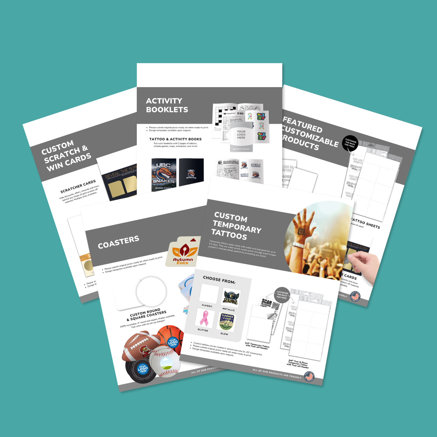 Collection of Sell Sheets in a gallery layout