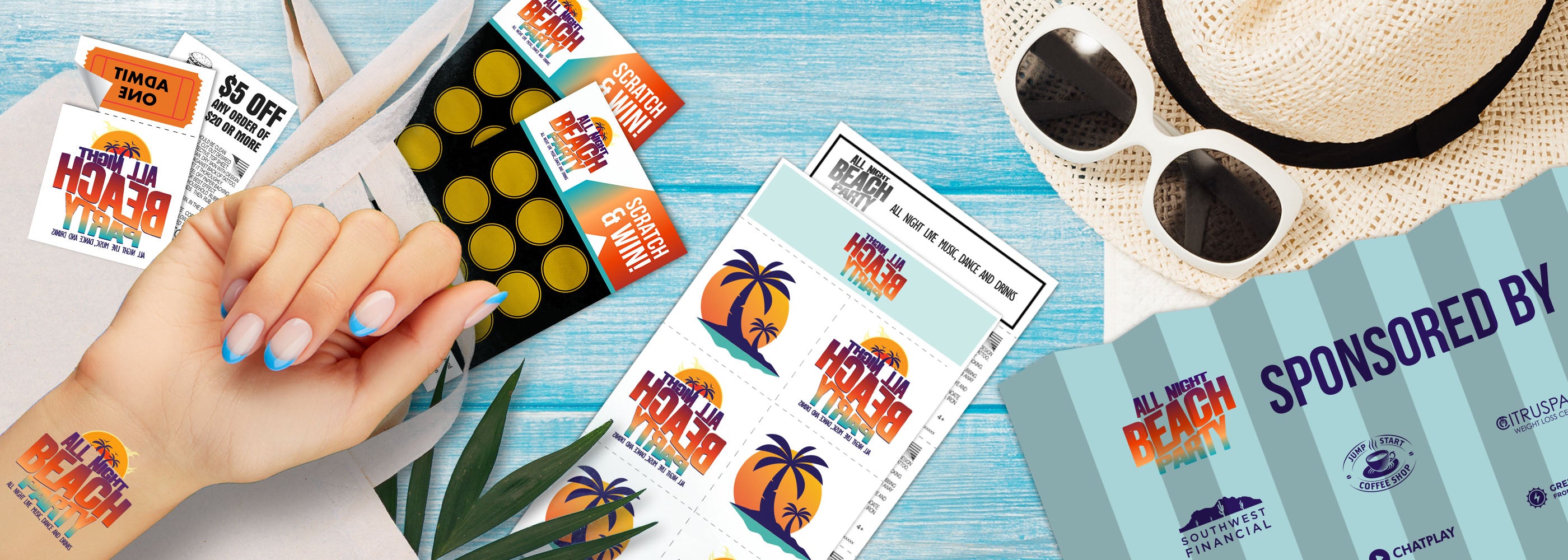 Collection of California Tattoos & Promotional Products in a gallery layout