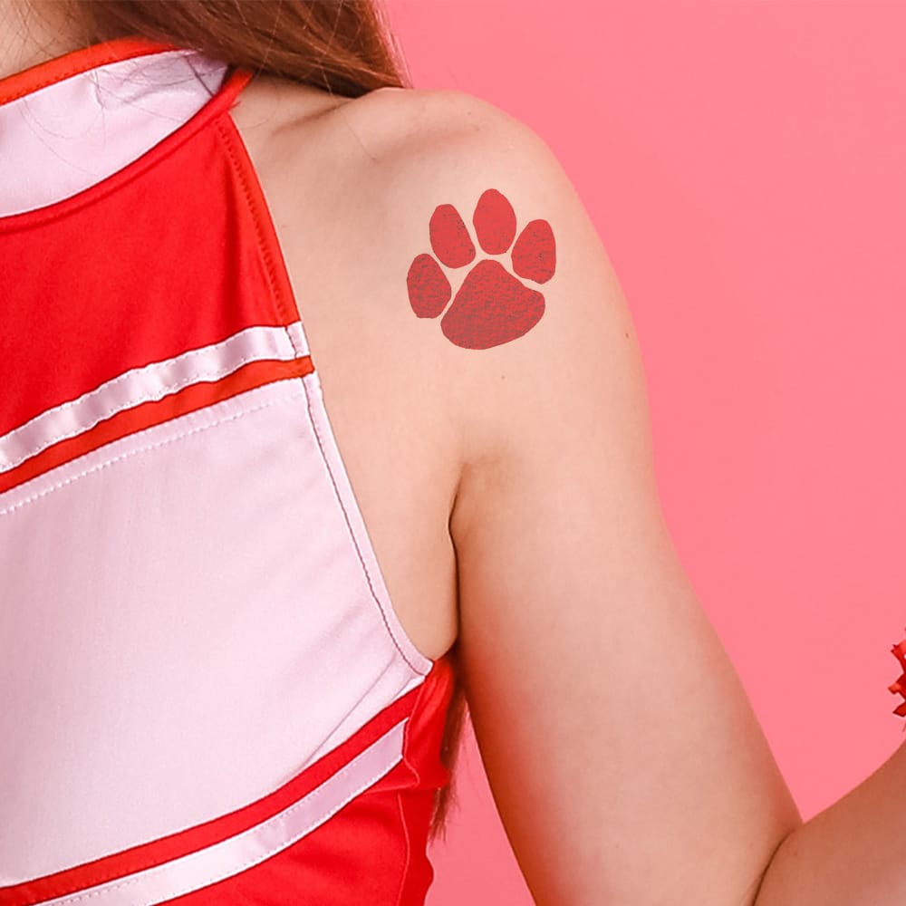 Collection of Metallic Red Paw Promotional Product Tattoo 2 in x 2 in in a gallery layout