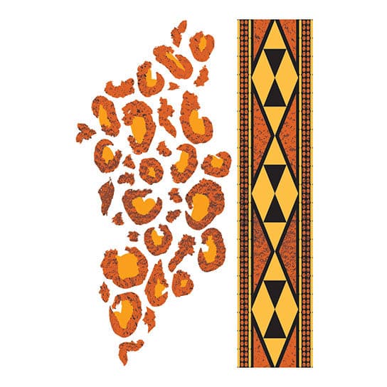 Collection of Safari Fashion Metallic Promotional Product Tattoo 2.5 in x 3.5 in in a gallery layout