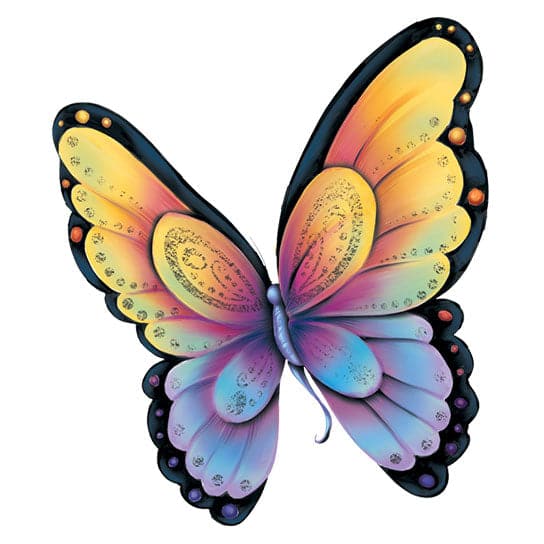 Collection of Shimmer Butterfly Metallic Promotional Product Tattoo 2.5 in x 3 in in a gallery layout