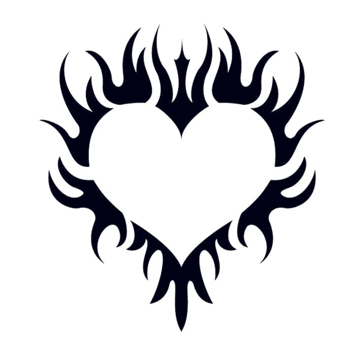 Collection of Small-Glow in the Dark Flaming Heart Promotional Product Tattoo 2 in x 2 in in a gallery layout