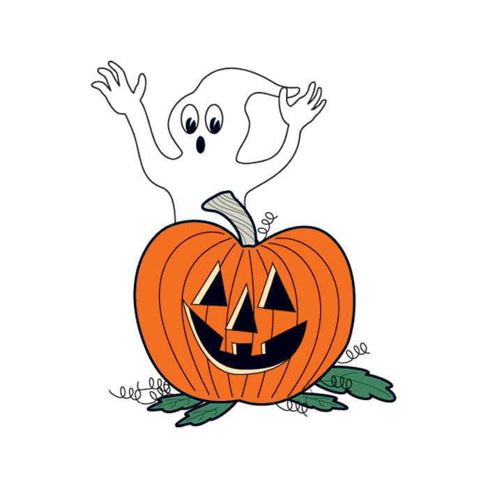 Collection of Glow in the Dark Ghost and Pumpkin Promotional Product Tattoo 1.5 in x 2 in in a gallery layout