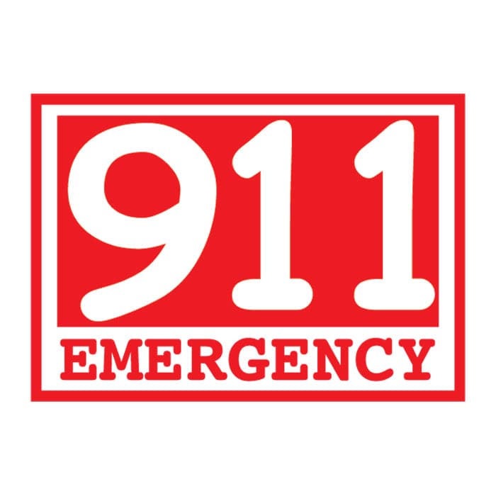 Collection of Glow Red Emergency 911 Promotional Product Tattoo 1.5 in x 2 in in a gallery layout