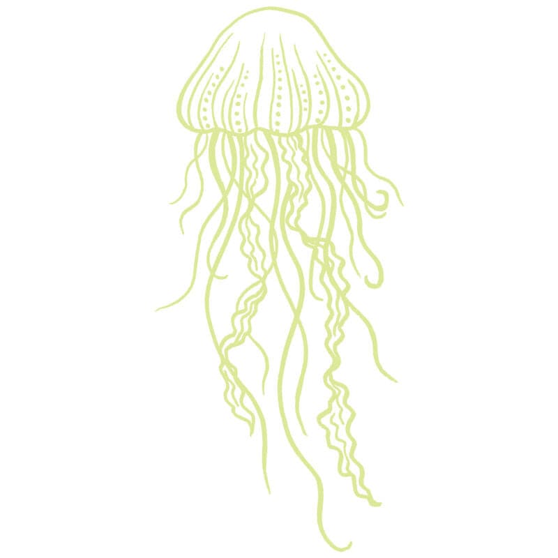 Collection of White Ink Glow-in-the-Dark Jelly Fish Promotional Product Tattoo in a gallery layout