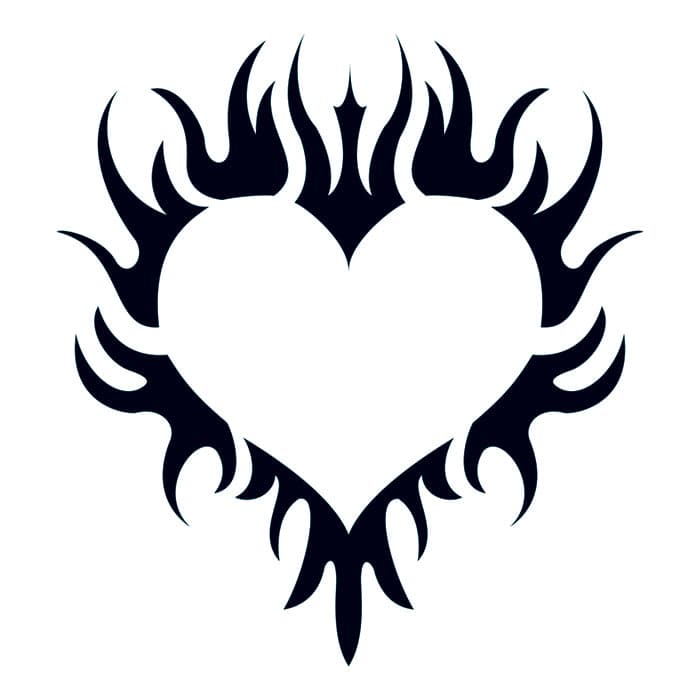 Collection of Glow in the Dark Flaming Heart Promotional Product Tattoo 3 in x 3 in in a gallery layout