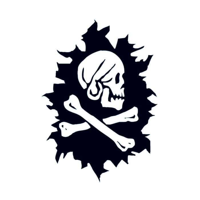 Collection of Glow in the Dark Pirate Promotional Product Tattoo 3.5 in x 2.5 in in a gallery layout
