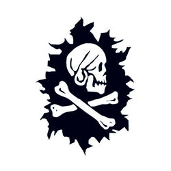 Collection of Glow in the Dark Pirate Promotional Product Tattoo 3.5 in x 2.5 in in a gallery layout
