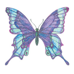 Collection of Glitter Shades of Blue Butterfly Promotional Product Tattoo 2 in x 2 in in a gallery layout