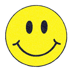 Collection of Glitter Traditional Smiley Face Promotional Product Tattoo 2 in x 2 in in a gallery layout