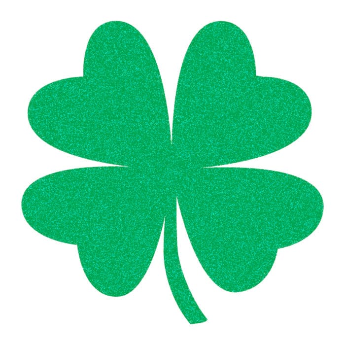 Collection of Glitter Four Leaf Clover Promotional Product Tattoo 2 in x 2 in in a gallery layout