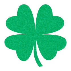 Collection of Glitter Four Leaf Clover Promotional Product Tattoo 2 in x 2 in in a gallery layout