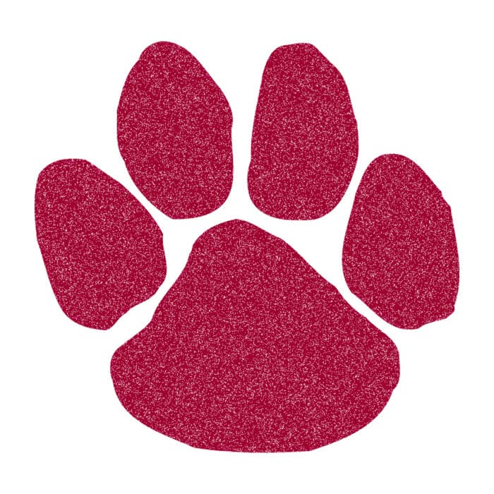 Collection of Glitter Burgundy Paw Print Promotional Product Tattoo 2 in x 2 in in a gallery layout