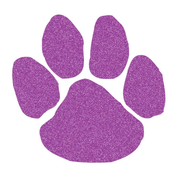 Collection of Glitter Purple Paw Print Promotional Product Tattoo 2 in x 2 in in a gallery layout
