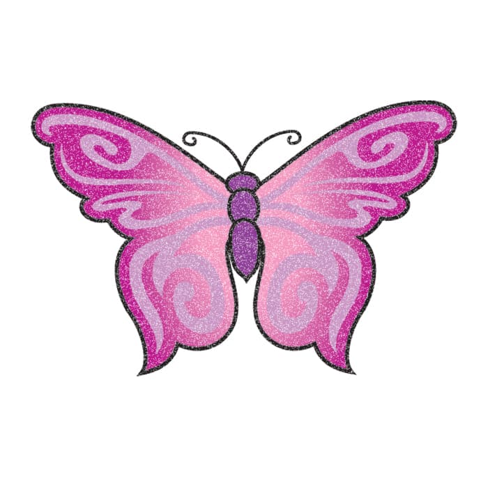 Collection of Glitter Purple Butterfly Promotional Product Tattoo 2 in x 1.5 in in a gallery layout