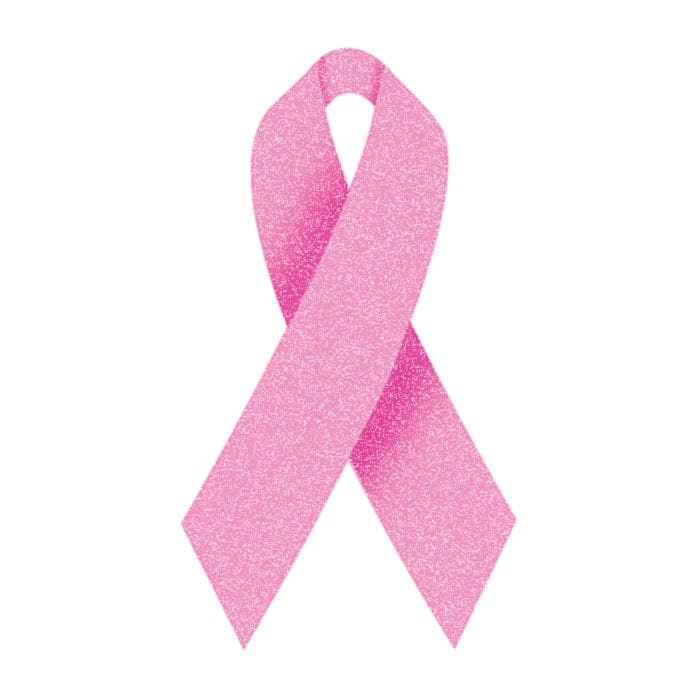 Collection of Glitter Pink Awareness Ribbon 2 in x 1.5 in in a gallery layout