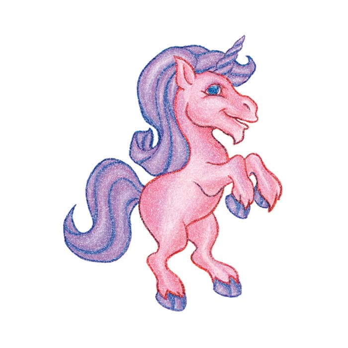 Collection of Glitter Pink and Purple Unicorn 2 in x 1.5 in in a gallery layout