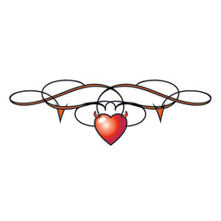 Collection of Heart with Barbed Wire Lower Back Promotional Product Tattoo 6 in x 3 in in a gallery layout
