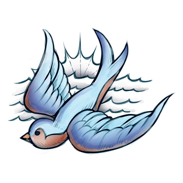 Collection of Sparrow Promotional Product Tattoo 3 in x 3 in in a gallery layout