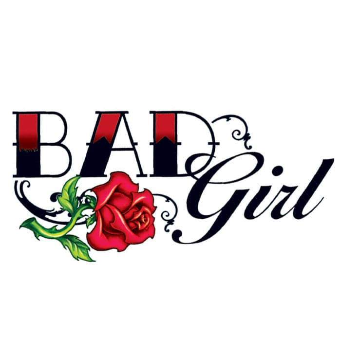 Collection of Bad Girl Rose Promotional Product Tattoo 2 in x 2 in in a gallery layout