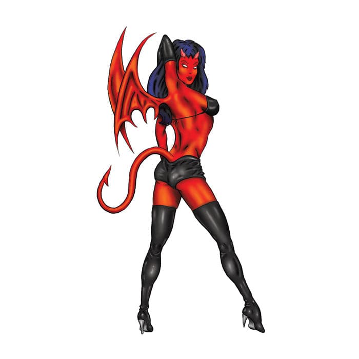 Collection of Devil Girl Promotional Product Tattoo 3.5 in x 2.5 in in a gallery layout