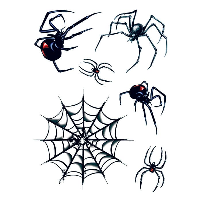 Collection of Spider and Web Promotional Product Tattoo 6 in x 4.5 in in a gallery layout