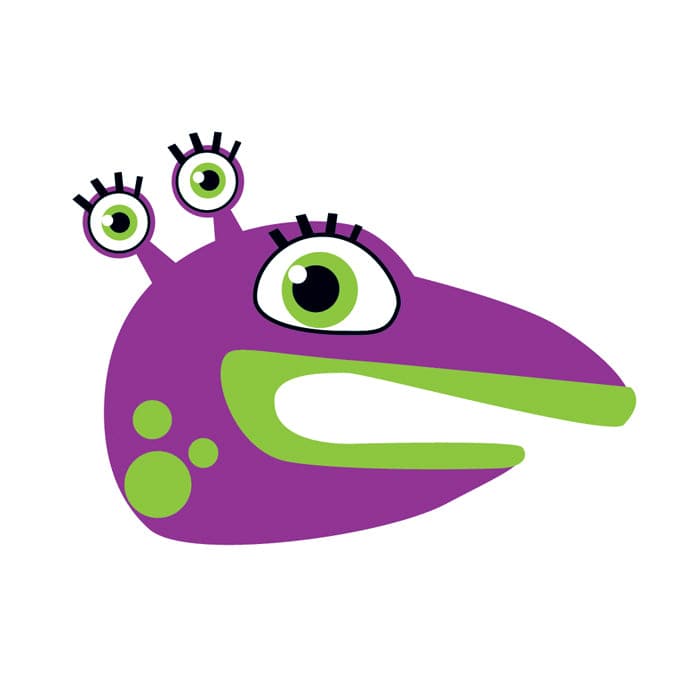 Collection of Purple Alien Hand Puppet Promotional Product Tattoo 3.5 in x 2.5 in in a gallery layout