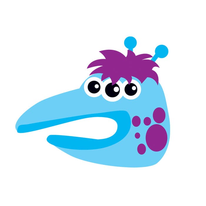 Collection of Blue Alien Hand Puppet Promotional Product Tattoo 3.5 in x 2.5 in in a gallery layout