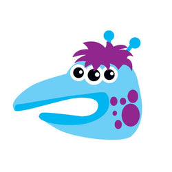 Collection of Blue Alien Hand Puppet Promotional Product Tattoo 3.5 in x 2.5 in in a gallery layout