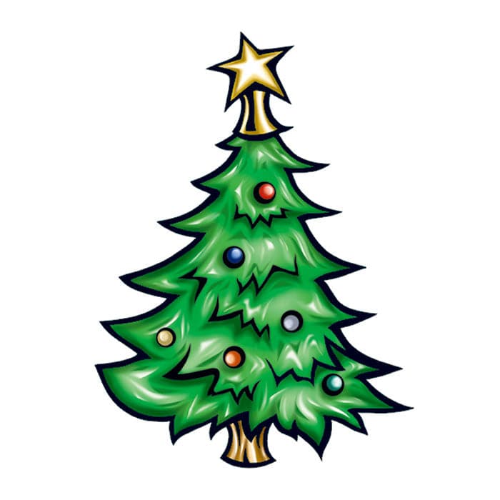 Collection of Christmas Tree Promotional Product Tattoo 2 in x 2 in in a gallery layout