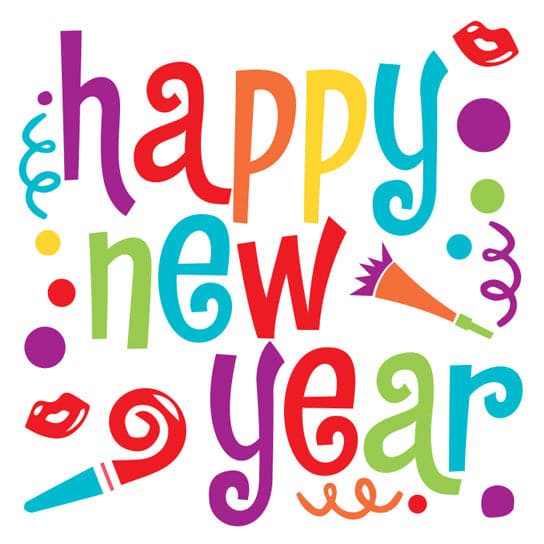 Collection of Colorful Happy New Year Promotional Product Tattoo 2 in x 2 in in a gallery layout