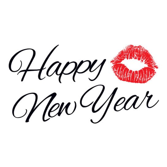 Collection of Happy New Year Smooch Promotional Product Tattoo 2.5 in x 2 in in a gallery layout