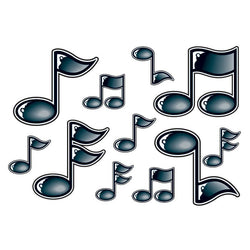 Collection of Black Dimensional Music Note Promotional Product Tattoo 3.5 in x 2.5 in in a gallery layout