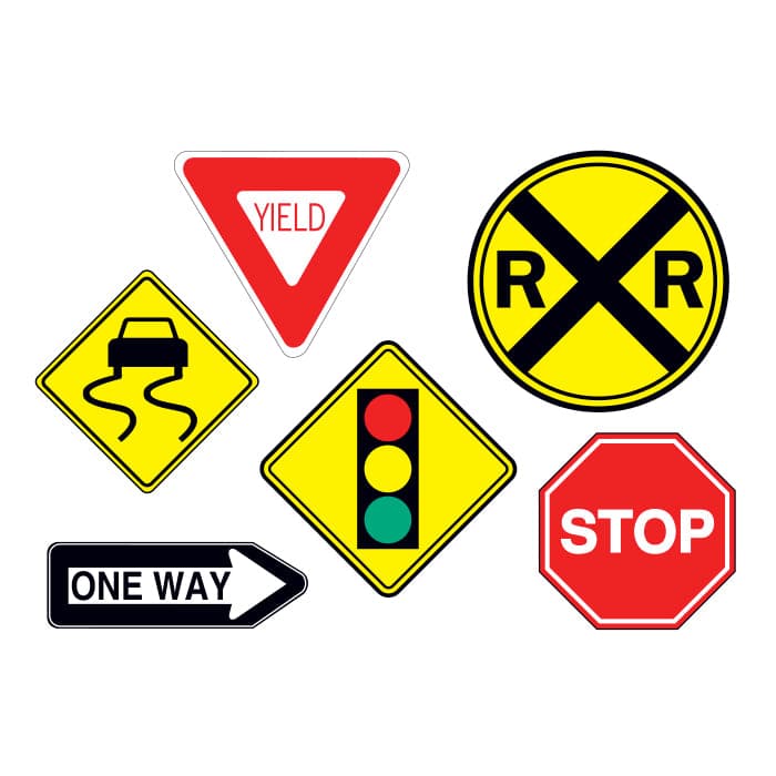 Collection of Traffic Signs Promotional Product Tattoo 3.5 in x 2.5 in in a gallery layout