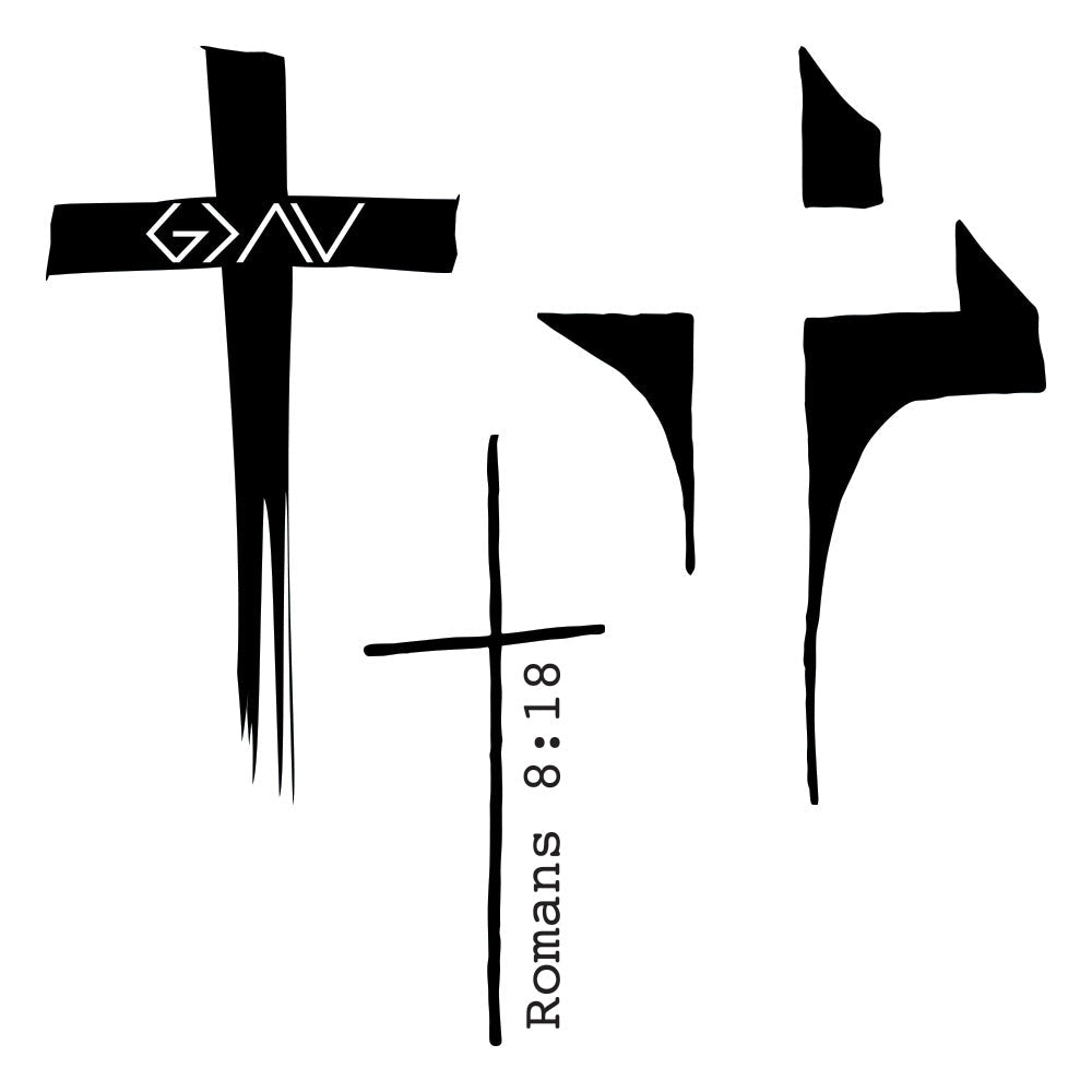 Collection of Bold Hand Drawn Cross Promotional Product Tattoo Set of 3 - Promotional Product Tattoo in a gallery layout