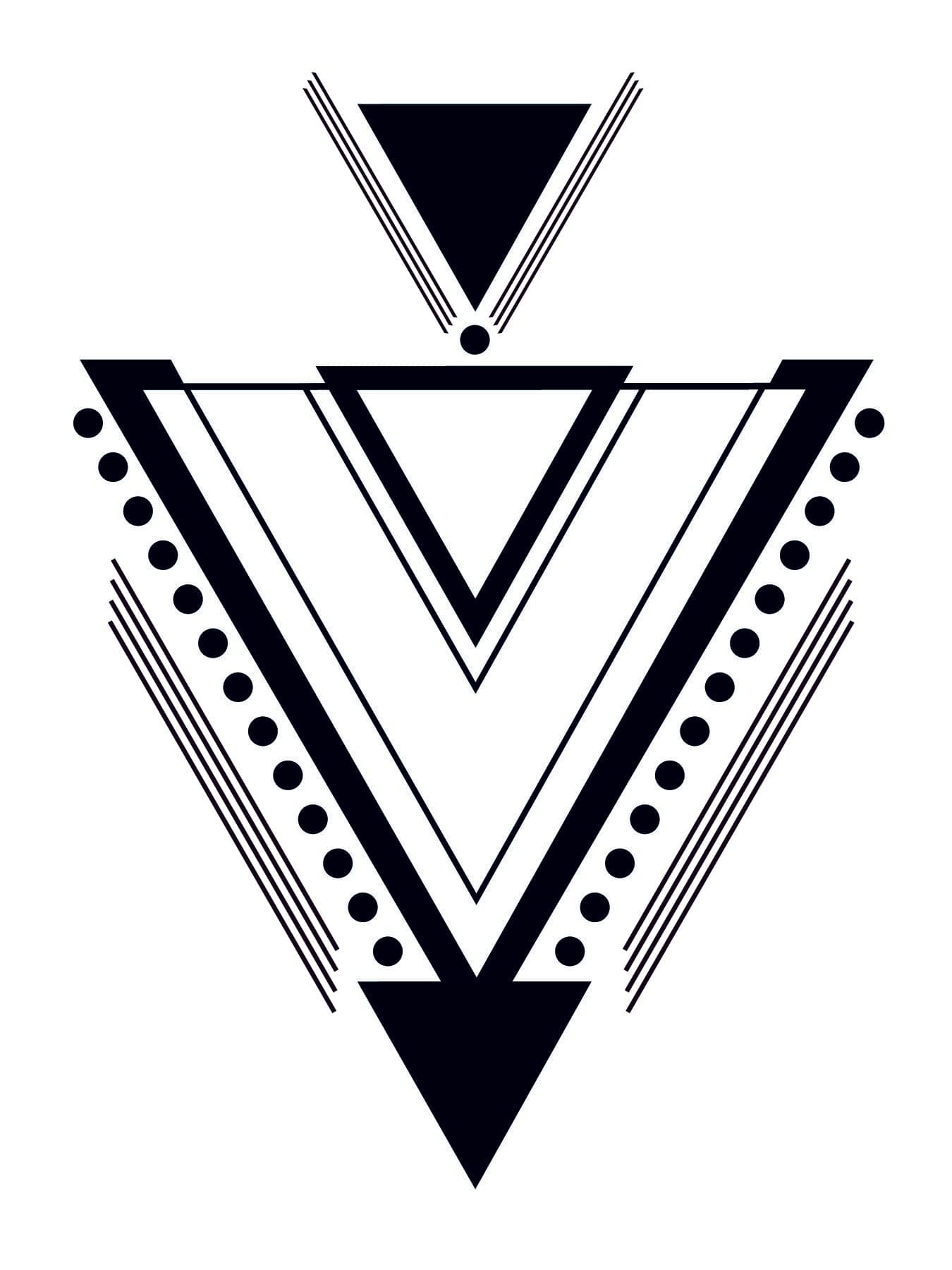 Collection of Triangles Black Promotional Product Tattoo in a gallery layout