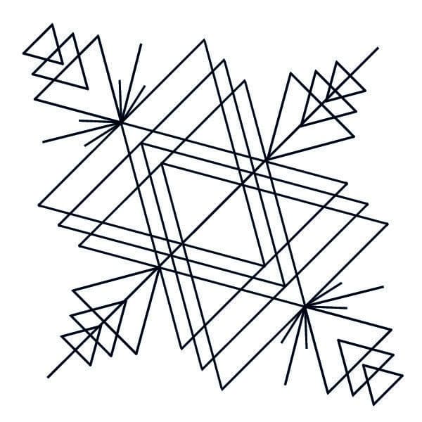 Collection of Intricate Triangle Geometric Promotional Product Tattoo in a gallery layout