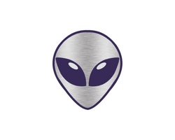 Collection of Chrome Alien Head Temporary Tattoo in a gallery layout