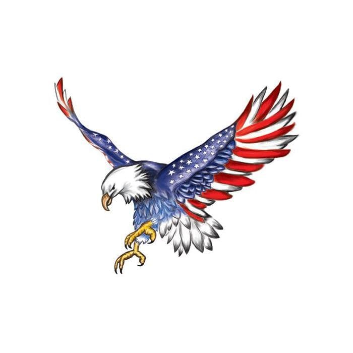 Collection of American Flag Eagle Promotional Product Tattoo in a gallery layout