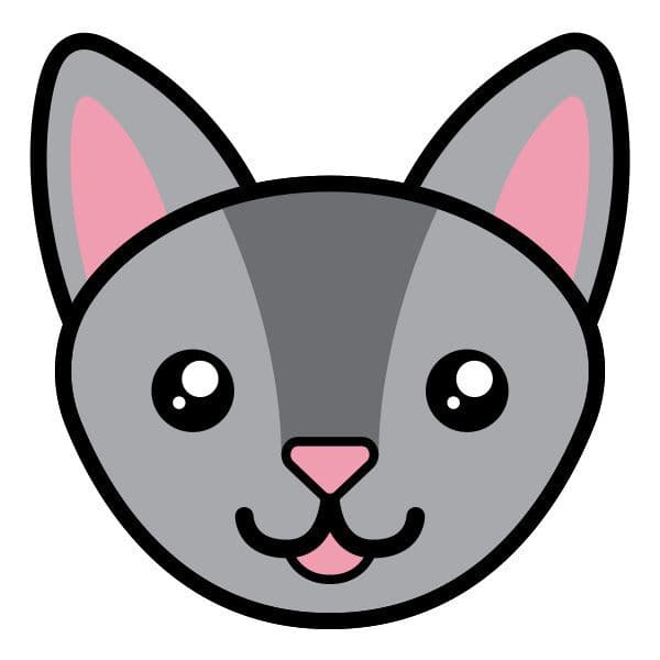 Collection of Chartreux Cat Face Promotional Product Tattoo in a gallery layout