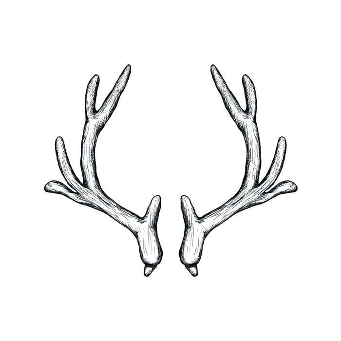 Collection of Black and White Antlers Promotional Product Tattoo in a gallery layout