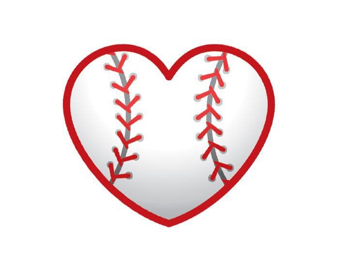 Collection of Baseball Heart Promotional Product Tattoo in a gallery layout