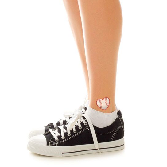 Collection of Baseball Heart Temporary Tattoo in a gallery layout