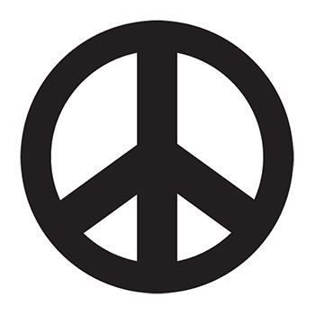Collection of Black Peace Sign Temporary Tattoo in a gallery layout