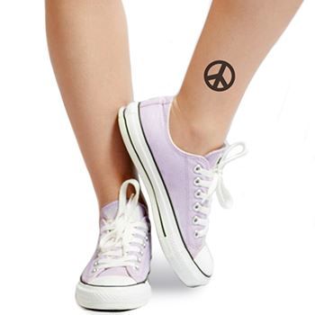 Collection of Black Peace Sign Temporary Tattoo in a gallery layout