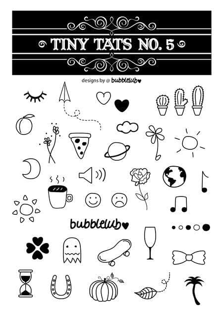 Collection of Tiny Tats No. 5 Promotional Product Tattoo in a gallery layout