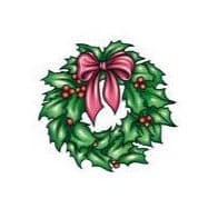 Collection of Christmas Wreath Promotional Product Tattoo in a gallery layout