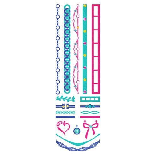 Collection of Cute Metallic Jewelry Promotional Product Tattoo Set in a gallery layout