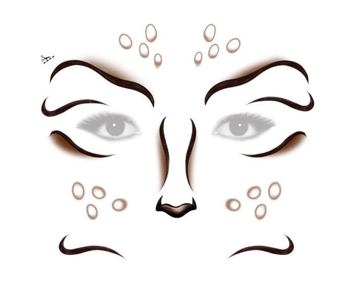 Collection of Deer Costume Face Promotional Product Tattoo in a gallery layout