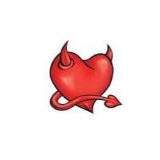 Collection of Devil Horned Heart Promotional Product Tattoo in a gallery layout